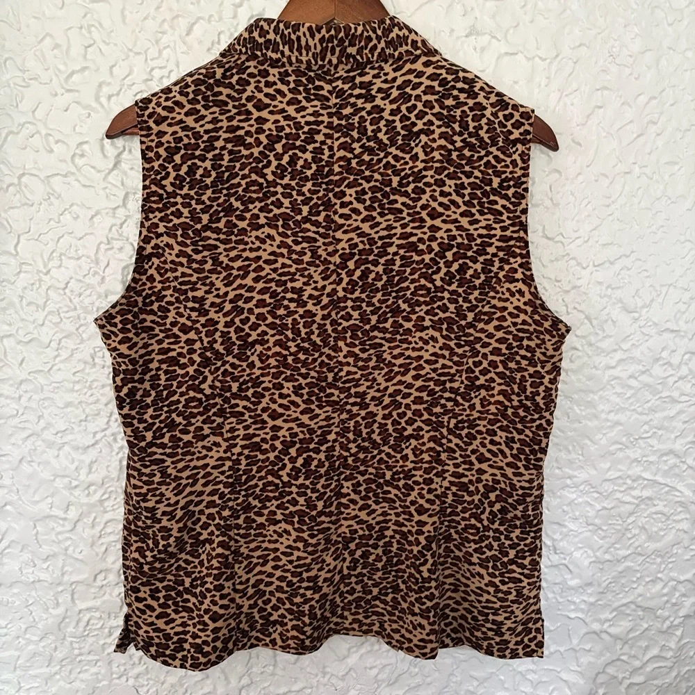 Kathie Lee Collection Leopard Print Sleeveless Top Size 14 - Picture 4 of 5